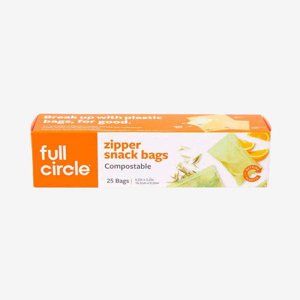 Compostable Zipper Snack Bags, 25 ct