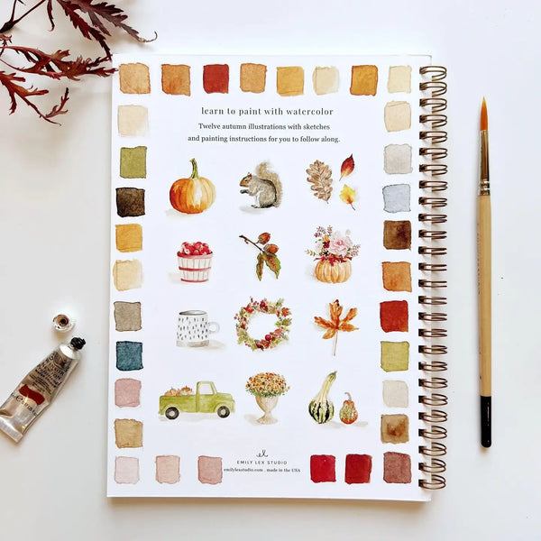 Watercolor Workbook & Paint Set -- Fall & Holiday Themed