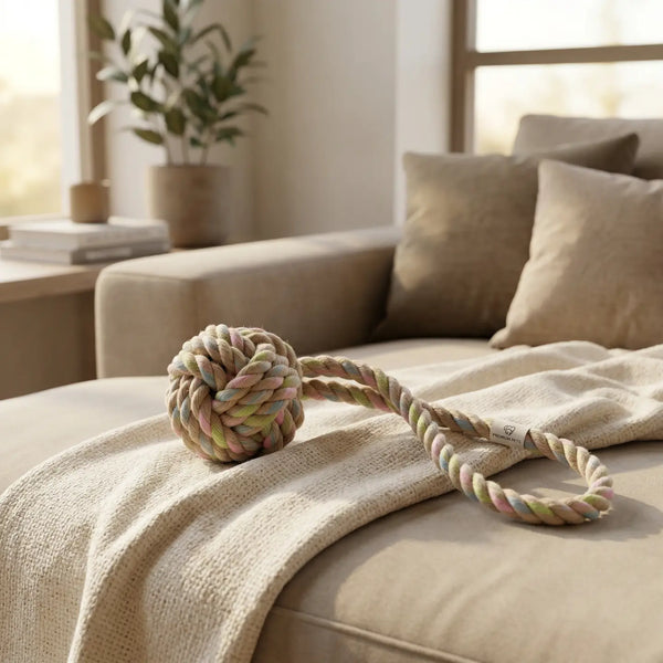 Rainbow Knotted Tug of War Toy