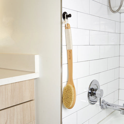 Sisal Bamboo Dry Brush- Curved Long Handle