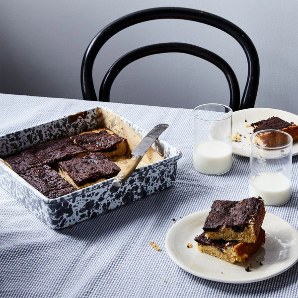 Enamelware Splatter Square Brownie Pan