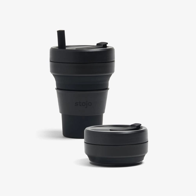 Stojo Collapsible Travel Pocket Cup 16oz with straw