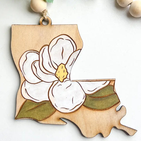 Louisiana Magnolia Wood Ornament