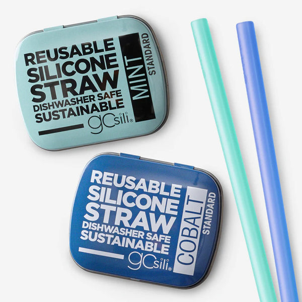 Standard Size Reusable Silicone Straw with tin