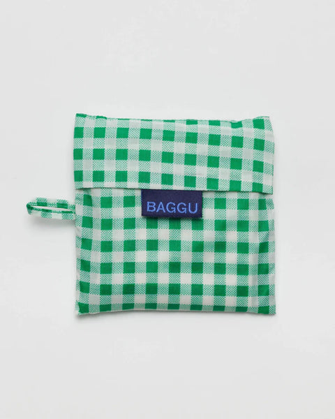 Green Gingham Standard Baggu Reusable Bag