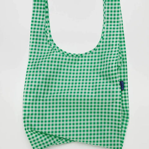 Green Gingham Standard Baggu Reusable Bag