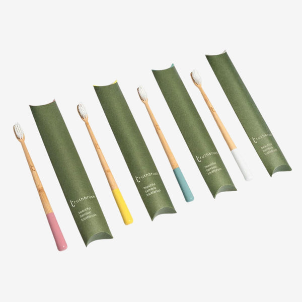 Bamboo Toothbrush, Med or Soft (Coated Bottom, Bio Bristle)