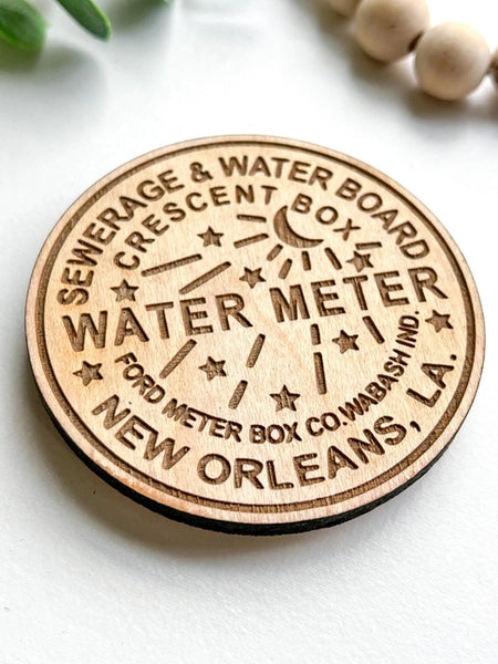 New Orleans Water Meter Handmade Wood Magnet