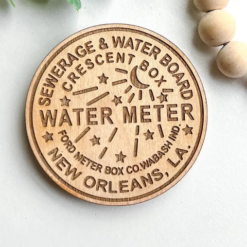 New Orleans Water Meter Handmade Wood Magnet