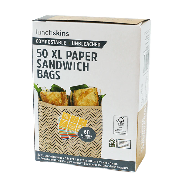 Compostable Paper Snack & Sandwich Bags