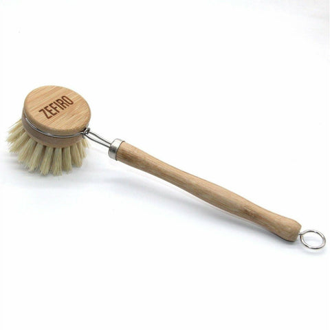 Long Handle Dish Brush with Replaceable Head Long Handle Bamboo Dish Brush Zefiro   