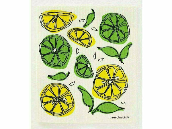 Reusable Swedish Dishcloth- Multiple Options! Swedish dish cloth Three Bluebirds Lemon Lime  