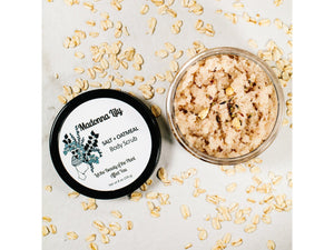 Dead Sea Salt & Oatmeal Body Scrub body care Madonna Lily Body Scrub with Full new container  