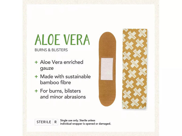 PATCH Aloe Vera Natural Adhesive Bandages/ Band-Aids (Tube of 25) natural bandaid PATCH   