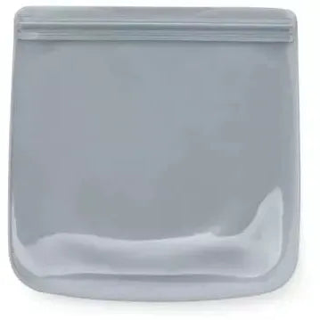 100% Silicone Reusable Ziplock Sandwich Bag- 34 oz Slate