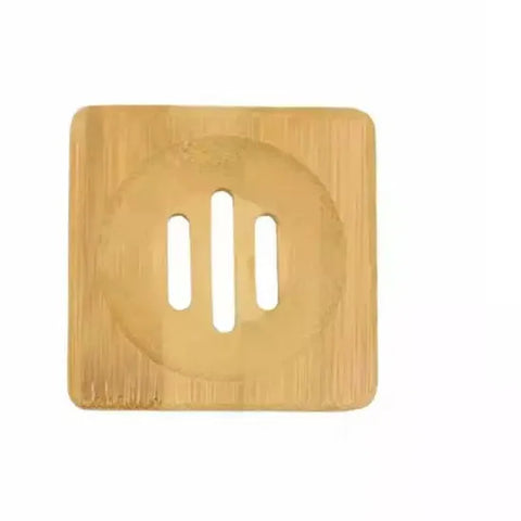 Compostable Wooden Bamboo Soap Dishes- Square or Round compostable bamboo soap dish Zefiro Square  