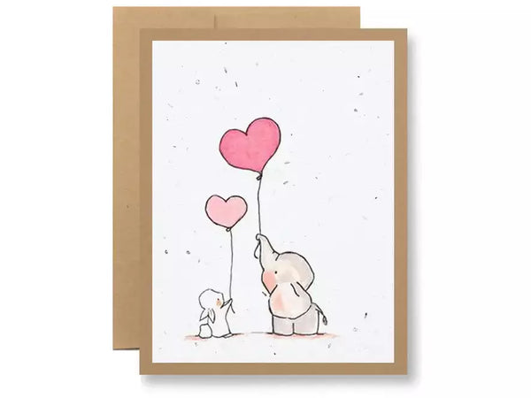 eco friendly plantable seedpaper card valentine's day baby shower kids easter heart balloon