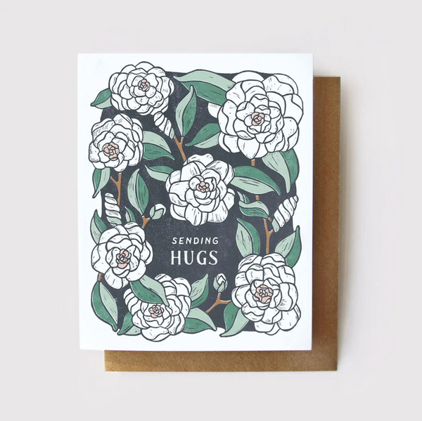 eco friendly recycled paper sympathy card gardenia card floral sympathy card