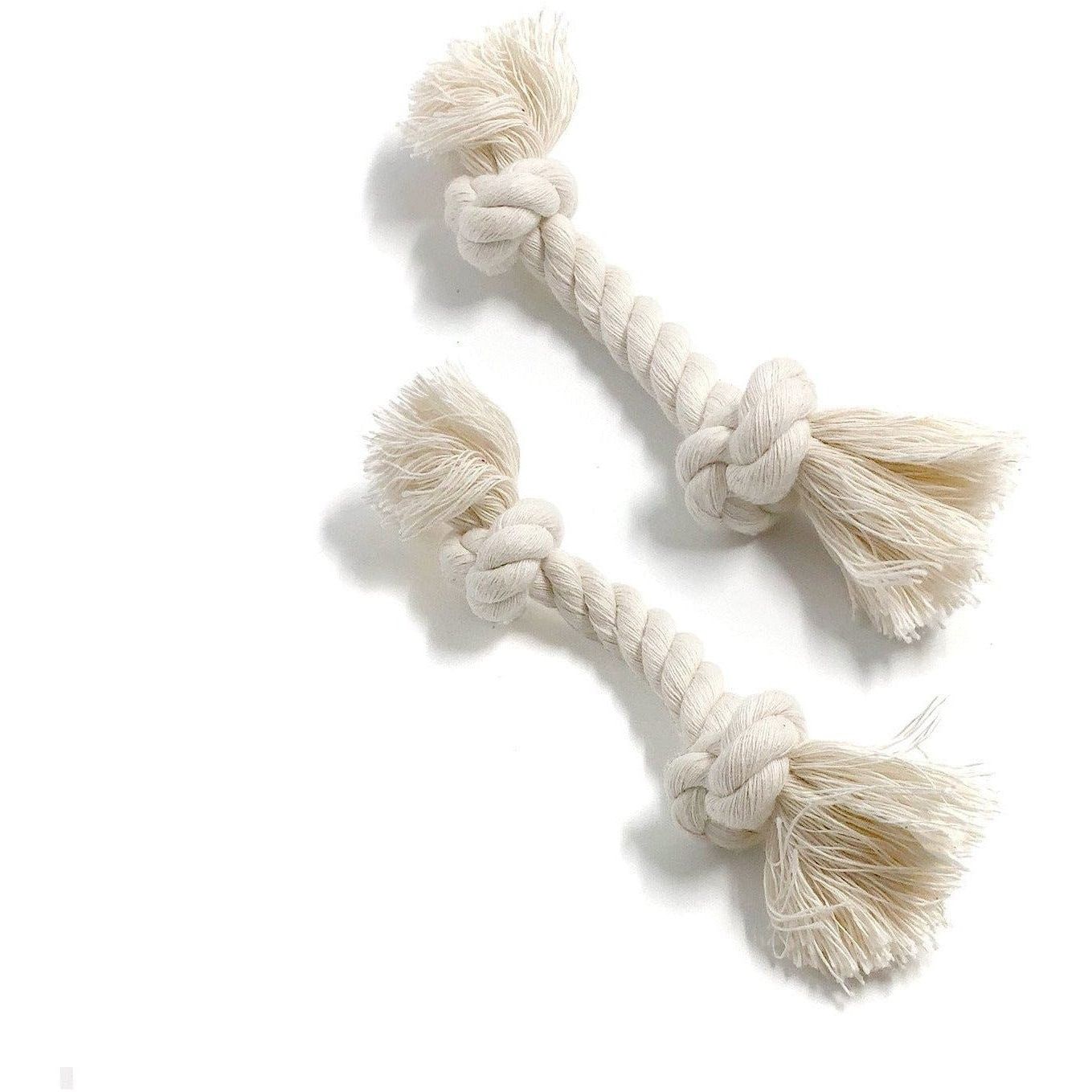 Organic Cotton Dog Rope Toy pets Boba & Vespa Small: 5/8” with 2 knots  