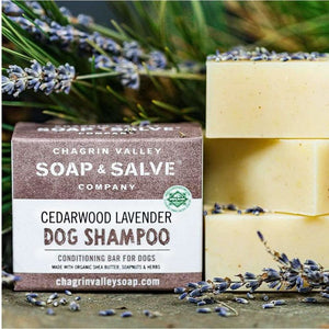 Dog Shampoo Bar: Cedarwood Lavender, 3.8 oz bar dog shampoo bar Chagrin Valley   