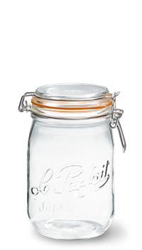 Le Parfait Super Jars | Glass Storage and Canning Jars: 1L Latching Glass Jar with Rubber Seal latching glass jar Le Parfait   