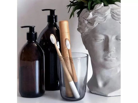 The Truthbrush Beautiful Bamboo Toothbrush with Medium White Castor Oil Bristles the beautiful bamboo toothbrush. The truthbrush Truthbrush LLC   