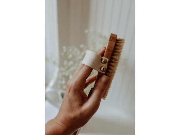 Wet Dry Body Brush - Long Handle compostable wet dry body brush with replaceable head Zefiro Replacement brush head only  