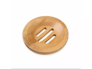 Compostable Wooden Bamboo Soap Dishes- Square or Round compostable bamboo soap dish Zefiro Round  