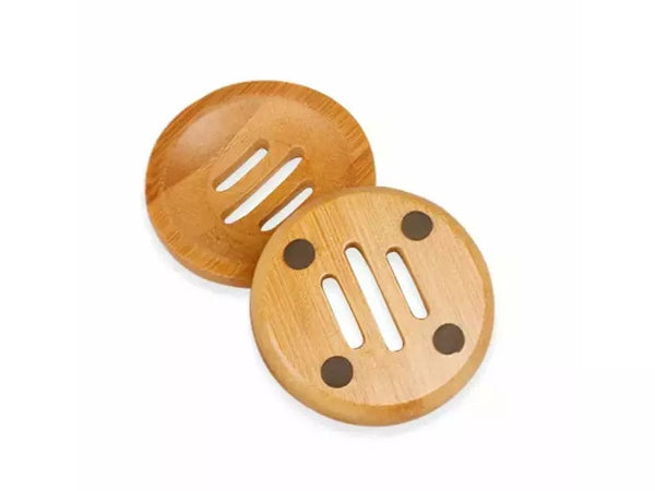 Compostable Wooden Bamboo Soap Dishes- Square or Round compostable bamboo soap dish Zefiro   